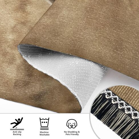 YETTASBIN Deer Runner Rug 2' X 6', Anti Fatigue Large Floor Mat Soft Absorbent Washable Linen Area Rug with Non-Slip Rubber Back for Entryway, Bedroom, Hallway, Kitchen in Kuwait