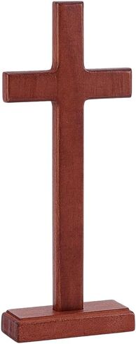 HOBBIESAY 8.43inch Wooden Cross Christ Tabletop Crosses Wall Cross with Stand for Hanging Standing for Easter Christening for Table Home Christmas Church Room Decor in Saudi Arabia