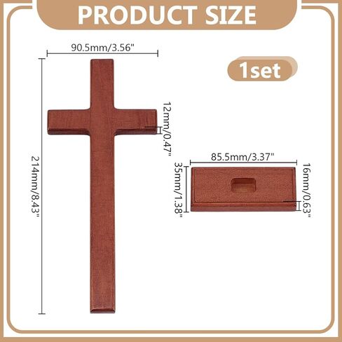 HOBBIESAY 8.43inch Wooden Cross Christ Tabletop Crosses Wall Cross with Stand for Hanging Standing for Easter Christening for Table Home Christmas Church Room Decor in Saudi Arabia