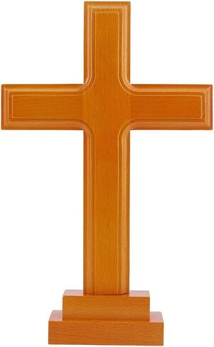 HOBBIESAY 8.43inch Wooden Cross Christ Tabletop Crosses Wall Cross with Stand for Hanging Standing for Easter Christening for Table Home Christmas Church Room Decor in Saudi Arabia