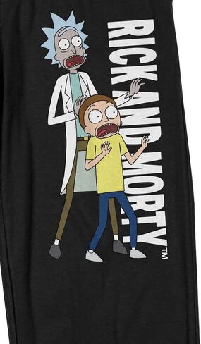 بنطال بيجامة للنوم باللون الأسود للرجال من Bioworld Rick and Morty وشعار in Saudi Arabia
