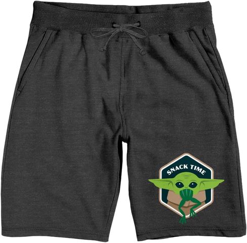 Grey Mens Star Wars Baby Grogu Snack Time Sleep Pajama Shorts in Saudi Arabia