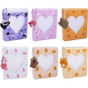 6 Pack Mini Photo Card Binder Album 3 Inch Kpop Holder Book Love Heart Hollow 40 Pocket for Collecting in Kuwait