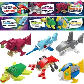 Joyin 24 حزم بطاقات عيد الحب مع لبنات بناء الديناصورات لصالح حفل ​​الهدايا ، جائزة تبادل الفصول الدراسية ، بطاقات المعايدة في عيد الحب in Kuwait