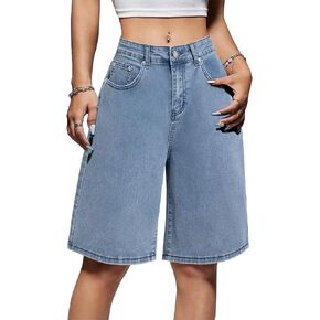 EMMIOL Women Jorts Baggy Jeans Jorts Outfits Mid-Low Waisted Denim Y2K Shorts Summer Hot Short Pants Streetwear in Kuwait