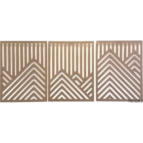 Tribe Azure Modern Mountain Geometric Wall Sculpture Abstract Wooden Wall Art Hanging Decor Panel Forest Large Living Room Office Bedroom in Kuwait