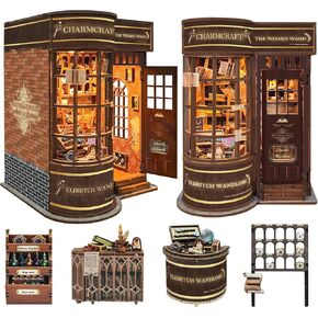 Magic Book Nook - DIY Book Nook Kit for Adults Miniature Dollhouse Kit Model Kit Bookend Bookshelf Insert Decor with LED Light for Teens Adults (SQ -16 Magic Night Alley) in Kuwait