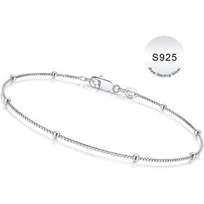 IEFWELL S925 سوار سلسلة من الفضة الاسترليني للنساء - 1.2 ملم سوار من سلاسل الخرز الصناعي، أساور سلسلة فضية متينة للنساء لا تسبب الحساسية، 6.5/7/7.5/8/8.5/9 بوصة هدايا مجوهرات in Kuwait