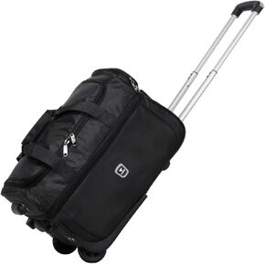 U.S.A. 19 inch Carry On Scalable Wheeled Rolling Duffel Bag Water Resistant Luggage Lightweight Travel Suitcase with Retractable Handle (Black) in Saudi Arabia