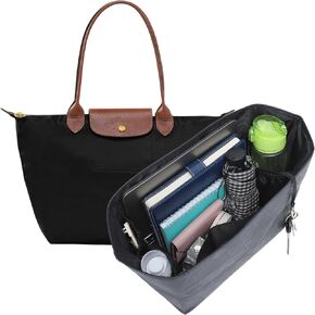 Doxo 2025 Longchamp Organizer Insert Large Purse Bag Organizer with Cup Holderp,Compatible with le pliage Tote Handbags (L,Black) in Kuwait