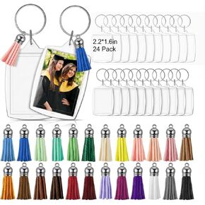 Henoyso Class of 2025 Graduation Gifts Rectangle Acrylic Photo Frame Keychain with Tassels, Insert Blanks Picture Keychain in Kuwait