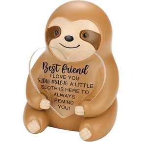 YODOCAMP Funny Sloth Figurine with Heart Plaque “No Thoughts Head Empty", Meditation Desk Sculpture for Office, Cute Stress Relief Gift for Coworker Friend, Relaxing Mindfulness Decor TZS25 in Kuwait
