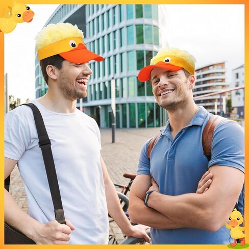 2 Pack Duck Hat with Hair for Men and Women Funny Spiked Hair Baseball Cap with Adjustable Snap Back Crazy Wig Costume in Saudi Arabia
