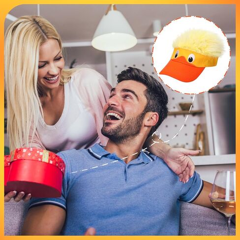 2 Pack Duck Hat with Hair for Men and Women Funny Spiked Hair Baseball Cap with Adjustable Snap Back Crazy Wig Costume in Saudi Arabia
