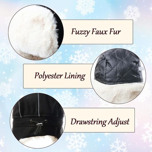 Aviator Hat and Goggles for Vintage Pilot Costume Set Fur Trapper Hat with Earflaps and Helmet Goggles for Adult Men Women in Saudi Arabia