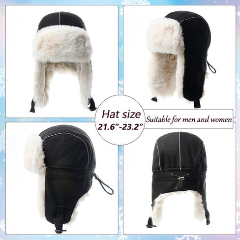 Aviator Hat and Goggles for Vintage Pilot Costume Set Fur Trapper Hat with Earflaps and Helmet Goggles for Adult Men Women in Saudi Arabia