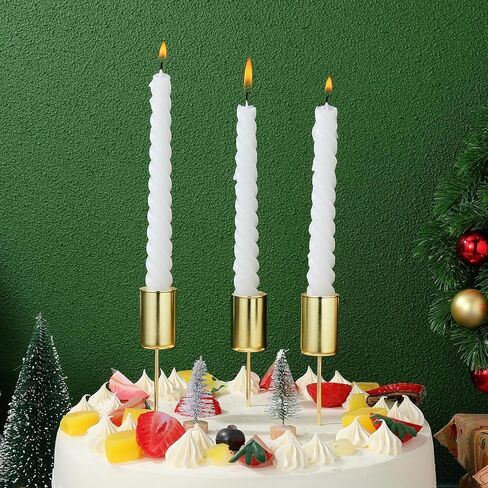 حامل شموع عيد الميلاد 5 قطع زينة مثبتة بقاعدة شموع لشجرة عيد الميلاد شمعدان التوازن (ذهبي) in Kuwait