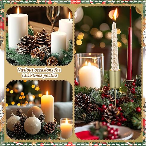 حامل شموع عيد الميلاد 5 قطع زينة مثبتة بقاعدة شموع لشجرة عيد الميلاد شمعدان التوازن (ذهبي) in Kuwait