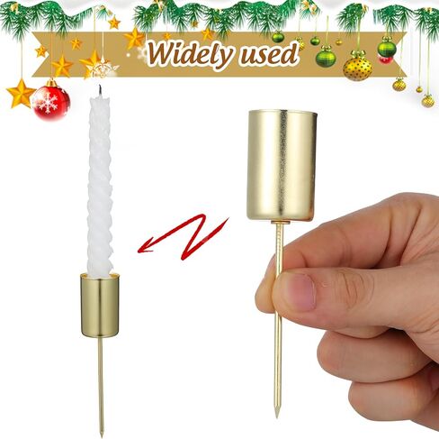 حامل شموع عيد الميلاد 5 قطع زينة مثبتة بقاعدة شموع لشجرة عيد الميلاد شمعدان التوازن (ذهبي) in Kuwait