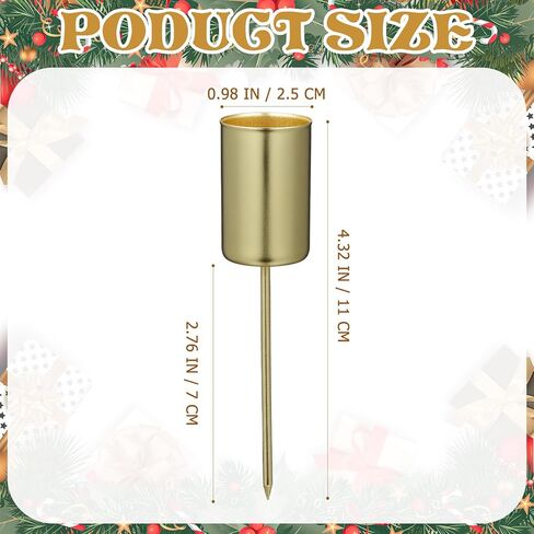 حامل شموع عيد الميلاد 5 قطع زينة مثبتة بقاعدة شموع لشجرة عيد الميلاد شمعدان التوازن (ذهبي) in Kuwait