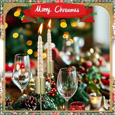 حامل شموع عيد الميلاد 5 قطع زينة مثبتة بقاعدة شموع لشجرة عيد الميلاد شمعدان التوازن (ذهبي) in Kuwait