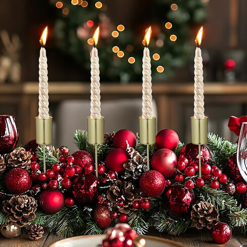 حامل شموع عيد الميلاد 5 قطع زينة مثبتة بقاعدة شموع لشجرة عيد الميلاد شمعدان التوازن (ذهبي) in Kuwait