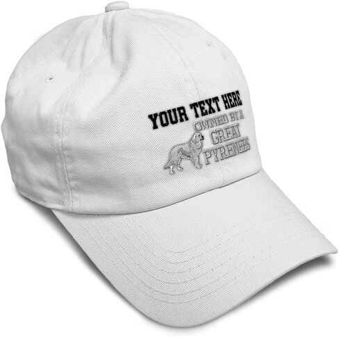 Custom Soft Baseball Hat Embroidered Hat Owned by A Great Pyrenees Dog Patou Men & Ladies Baseball Cap in Saudi Arabia