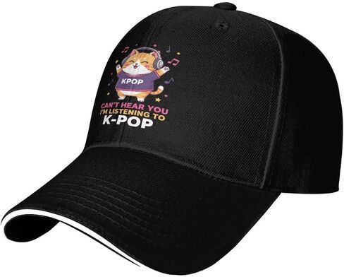 Can't Hear You I'm Listening to K Pop Sun Hat Garde Caps for Grandpa Black in Saudi Arabia