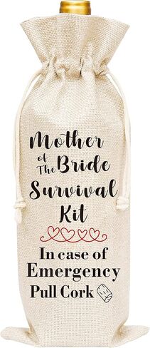 Burlap Wine Bottle Cover Bag For Bridal Shower, Engagement, Bride, Groom, Bridesmaid, Bachelorette Party Favor, 1 Pc in Saudi Arabia
