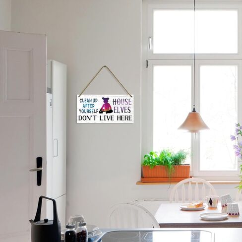 CAKIROTS Clean up after yourself House elves don't live here Sign Bathroom Signs Decor,Funny Kitchen Signs,Rules Sign,Kitchen Counter Decor 12x6 inch in Saudi Arabia