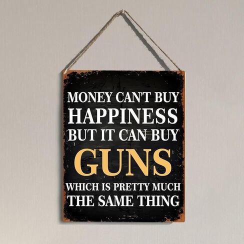 Wall-Pediments MP 103 Guns Accessories for Men Man Cave Room Garage Decor Signs Funny GunWall Art Sign Cool Gifts for Gun Lovers Men Hunting Gifts Mancave Stuff Money Can'T Buy Happiness But It Can Buy Guns in Saudi Arabia