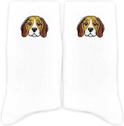 Beagle Embroidered Socks – Cute Dog Lover Gifts for Birthday & Christmas for Dog Mom/Dad.(068) in Kuwait