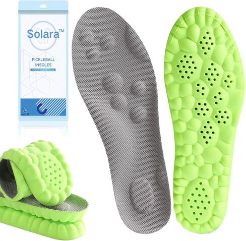 SolaraPickleball Insoles for Men & Women, Cushioning Memory Foam, Arch Support & Breathable Design for All-Day Comfort, Trim to Fit (Men 7 / Women 8.5) in Saudi Arabia