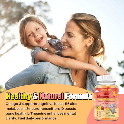 Double-Flavor Magnesium Glycinate Gummies 400MG, Sugar Free Magnesium Supplement Calm Sleep for Women Kids Adults with Vitamin D3, B6 and Calcium, Gluten Free & Vegan Friendly, 60 Count in Saudi Arabia