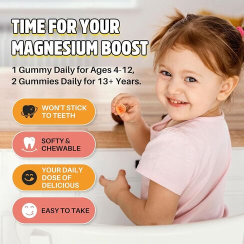 Double-Flavor Magnesium Glycinate Gummies 400MG, Sugar Free Magnesium Supplement Calm Sleep for Women Kids Adults with Vitamin D3, B6 and Calcium, Gluten Free & Vegan Friendly, 60 Count in Saudi Arabia