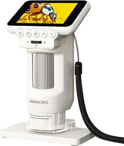 LM013 Microscope for Kids, Portable Mini Microscope for Kids 8-12, Handheld Microscope Magnifier Camera Kids Adults with 2.8" Screen, 8 LED, USB Output, Christmas Birthday Gifts, 32GB in Kuwait