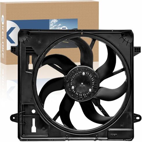 Engine Radiator Cooling Fan Assembly Compatible with Mercedes-Benz C230/C250/C300/C350/C63 AMG, E250/E300/E350/E400/E550, GLK250/GLK300/GLK350, CLA250/GLA200/GLA250,CLS400, Replace 2045000293 621-373 in Kuwait