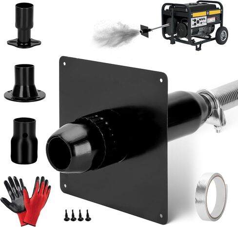 2025 Upgrade Generator Exhaust Extension Silencer Kit with Two Universal Adapters,Threaded Connector, Rain Cap and 90° Elbow–Leakproof, Weatherproof & Flexible Muffler Upgrade for Portable Generators in Saudi Arabia