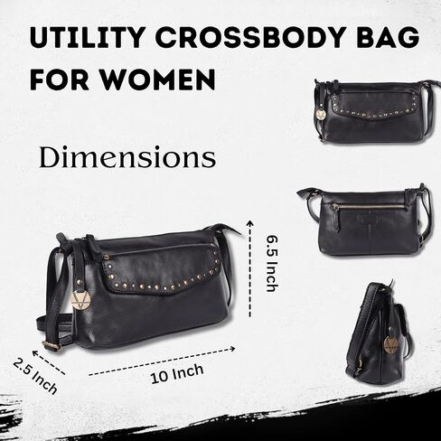 Genuine Italian Leather Boho Studded Crossbody Sling Bag - Stylish, Durable, & Perfect for Everyday Use for women in Saudi Arabia