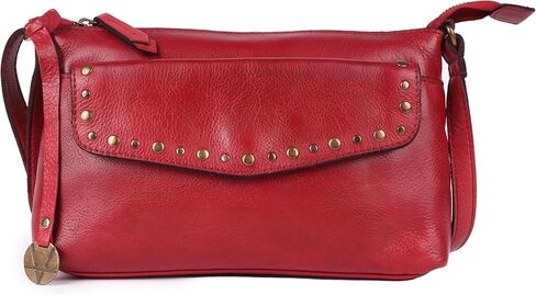 Genuine Italian Leather Boho Studded Crossbody Sling Bag - Stylish, Durable, & Perfect for Everyday Use for women in Saudi Arabia