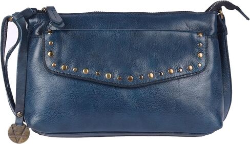 Genuine Italian Leather Boho Studded Crossbody Sling Bag - Stylish, Durable, & Perfect for Everyday Use for women in Saudi Arabia