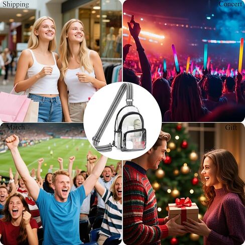 YBO Clear Bag for Stadium Events, Fanny Packs for Women Men Crossbody, Sling Bag Purses Transparent Bags for Concerts in Saudi Arabia