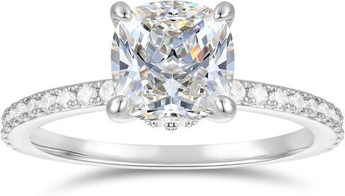 14K 2ct Cushion Moissanite Rings 14K Gold 7mm 2ct D Color VVS Cushion Cut Moissanite Rings for Women in Saudi Arabia
