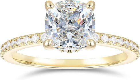 14K 2ct Cushion Moissanite Rings 14K Gold 7mm 2ct D Color VVS Cushion Cut Moissanite Rings for Women in Saudi Arabia