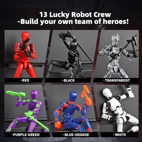 مجموعة شخصية Action T13 ، 6pcs t 13 Figure Robot Action Figure Titan 13 ثلاثية الأبعاد المطبوعة ، لعشاق النمذجة ، إلخ. هدايا عيد ميلاد وهدايا يوم الأطفال للأطفال من 5 إلى 8 سنوات （التجميع مطلوب） in Kuwait