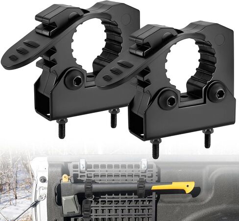 JERBOR Quick Release Rubber Clamp Mount Kit Fits 1-1/7'' to 1-3/7'' Diameter Tool Handles for Trucks UTV ATV Offroad 4X4 Parts Roof Rack Shovel Holder - 4 Pack in Kuwait