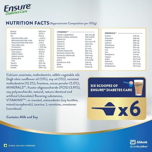 Ensure Diabetes Care Chocolate Flavored Nutrition Drink Mix for Blood Sugar Control, 400g Box, Pack of 2 in Saudi Arabia