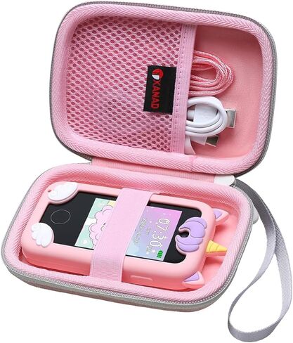 XANAD Kids Smart Phone Case for Joozfee/Kikapabi/Dancingcow/Prysyedawn, Learning Toys Holder for Toddler Play Cell Phone, SD Card, Lanyard and Cable Accessories - Pink(Case Only) in Saudi Arabia