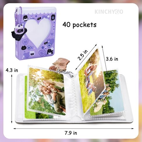6 Pack Mini Photo Card Binder Album 3 Inch Kpop Holder Book Love Heart Hollow 40 Pocket for Collecting in Kuwait