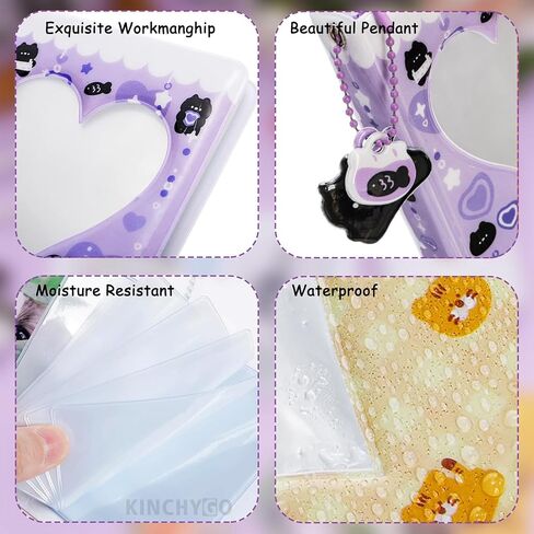 6 Pack Mini Photo Card Binder Album 3 Inch Kpop Holder Book Love Heart Hollow 40 Pocket for Collecting in Kuwait